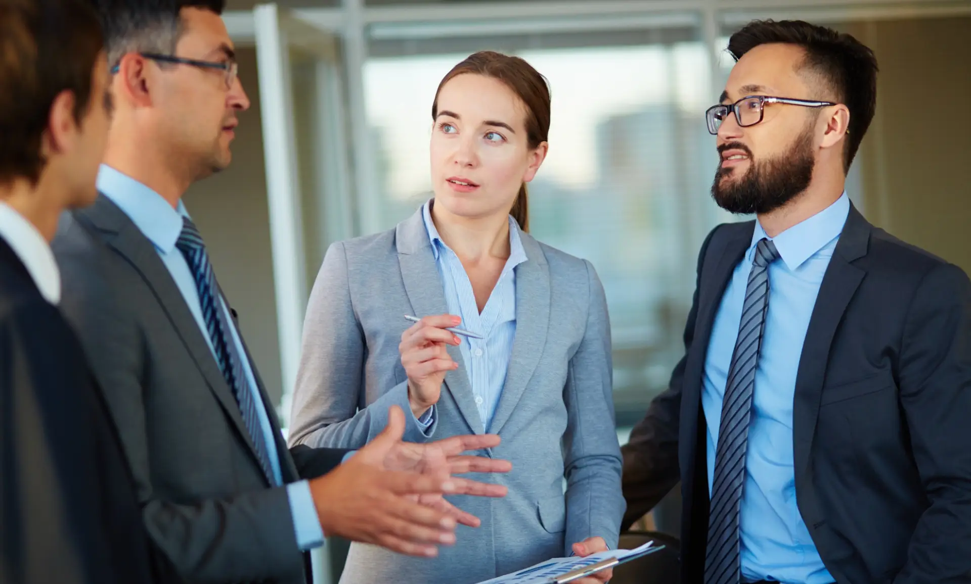 Specialist explaining his ideas